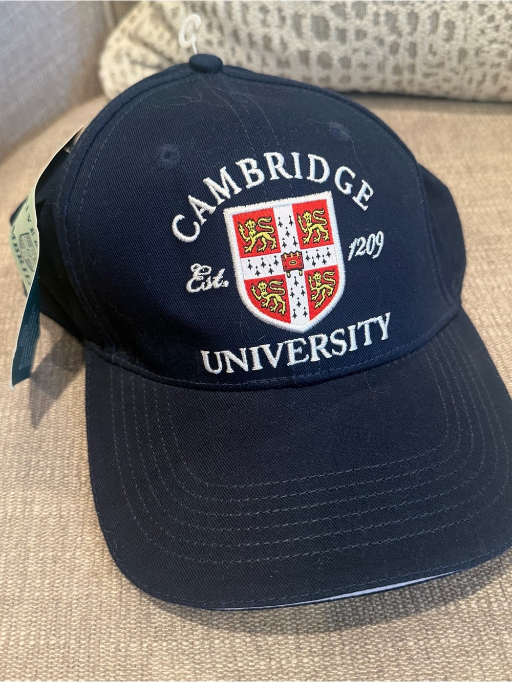 NWT University of Cambridge Official Crest Navy Baseball Cap Hat